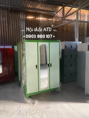 Tủ sắt 3 cánh cửa đựng đồ giá rẻ - tủ sắt sinh viên phòng trọ 3 ngăn ( 1m8x1m2) đủ màu đẹp