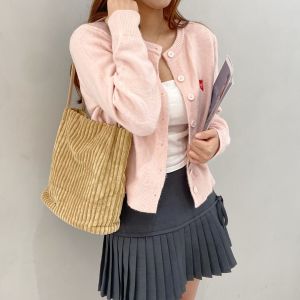 Japan and South Korea 2024 New Autumn/Winter Vintage Corduroy Large Capacity Single Shoulder Trendy Bag for Women Simple and Fashionable Handheld Bucket Bag