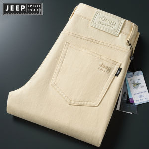 jeep spirit 1941 estd New Business Mens Jeans Casual Straight Stretch Fashion Classic Blue Black Work Denim Trousers Male Brand Clothing