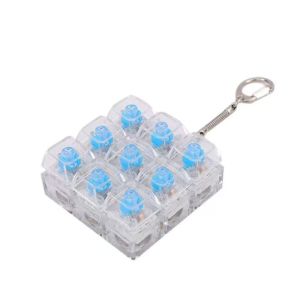 OKDEALS01 Colorful Keycap LED Keyboard Key Toy 9 Keys Clear Clicker Decompression Fidget Keychain Decorative Pinch Toy Button Finger Clicker Toys Anti-Stress