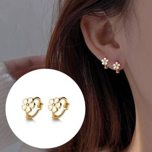 Delicate Flower Studs Unique Design Elegant Women Earrings Jewelry Gift for Valentines Day