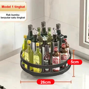 Rak Bumbu Putar Berputar 360 Derajat Rak Bumbu Dapur 3 Susun Spice Rack