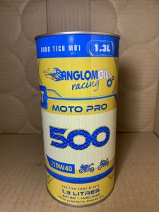Bộ 2 Lon Nhớt Động Cơ ANGLOMOIL 500 Moto Pro 1.3L 10W40 Cao Cấp + Tặng Chai Nước Mát Shell 1L