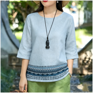 RetroTagalog For Women Traditional Ethnic Shirt Outdoor Casual Long Sleeve Tops Womens Clothing