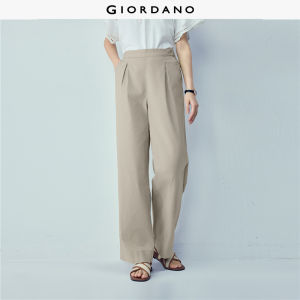 Giordano Beau Monde Women Stretch cotton box pleats lightweight pants Free Shipping 13416406