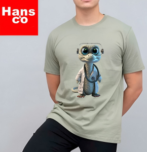 Kaos Pria 3 Dimensi Motif Dokter Kadal Tshirt Oblong Katun 24s H0189 By Hans & Co
