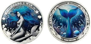 Funny Head and Tails CoinMermaid Coinflip a Cointoss CoinChallenge CoinFunny Prank Gifts