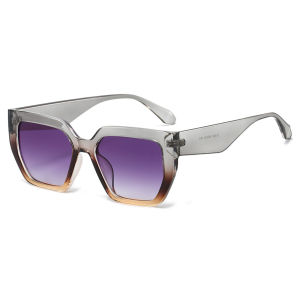 JN IMPRESSION Concave contrast color square sunglasses new sunglasses large frame contrast color retro fashion sunglasses for women