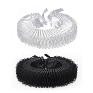 Comfortable Elizabethan Neck Ruff Victorian Ruffle Choker Adjustable Neck Ruff for Medieval Costume