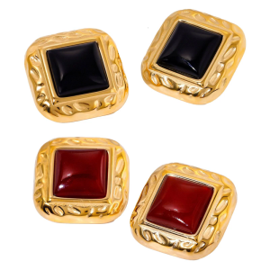 Geometric Elegant Earrings Stainless Steel Texture Ear Fashion Square Ear Pin Suitable for Daily and Party Use