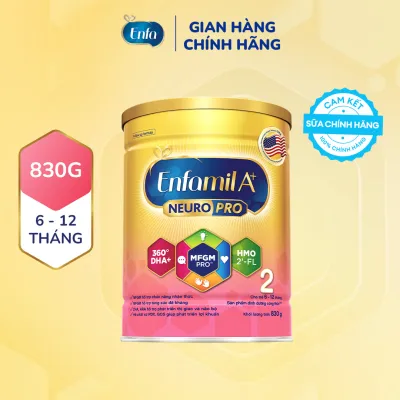 Sữa bột Enfamil A+ NeuroPro 2 Vị thanh mát 2FL HMO với dưỡng chất DHA & MFGM cho trẻ từ 6 –12 tháng tuổi– 830g