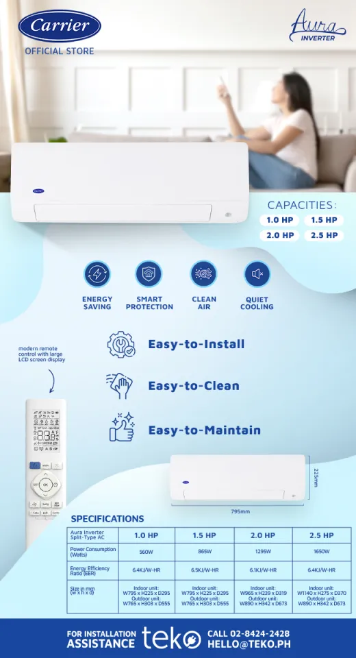 Carrier Aura Inverter Split-Type Air Conditioner Energy