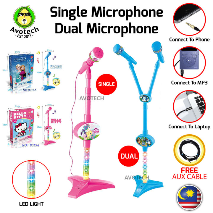 Awotech Kids Microphone Standing Mic Single Microphone Dual Microphone