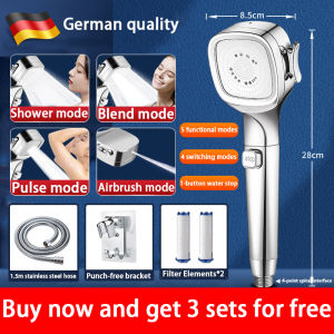 Water pressure rises 1000% High Pressure Shower Head filter Enjoy drinking-grade water quality Water Filtration shower head Set  Suitable for everyone 滤水花洒喷头 5 water flow modes rain shower head Does not irritate the skin One-click water stop