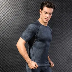 JOY Men's Compression Fitness Sleeveless Shirt Leggings Basketball Gym  Fitness T-Shirt 3811