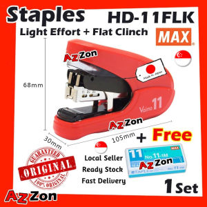 Genuine Max MADE IN JAPAN MAX Stapler MAX HD-11FLK Stapler Vaimo 11 Light Effort Flat Clinch Use Staples 11-1Mamless