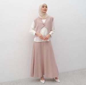 Ayana Set Rok Rompi Casual Wanita - Baju Muslimah Harian Setelan Dewasa Terbaru 2025
