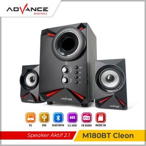 SPEAKER AKTIF 2.1 MULTIMEDIA ADVANCE CLEON M180BT Bentuknya Modern Bass nya Mantap Support Bluetooth TF FM USB RMS 45W - (speaker bluetooth/ speaker aktif/ speaker super bass/ berkualitas tinggi - TASMAN COLLECTION