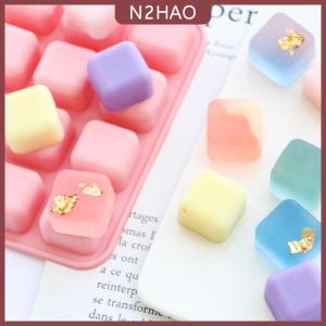 N2HAO 16 khoang vuông bánh nướng Silicone khuôn thạch sô cô la Nấm cục Brownie bánh khuôn làm xà phòng khuôn bánh trang trí công cụ