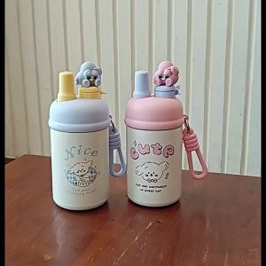 2024 Autumn and Winter New Insulated Cup High-Value Cartoon Straw Cup Portable Stainless Steel Student Vacuum Cup