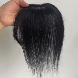 7*8-25cm 100% tóc người miếng tóc màu đen và nâu mocha tóc thay thế che tóc trắng tóc giả thoáng khí và nhẹ tăng độ dày cho phụ nữ