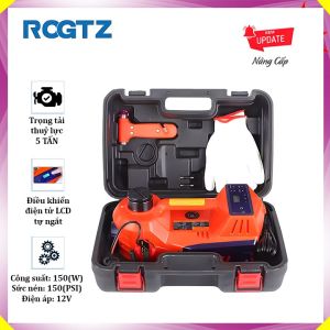 Bộ nâng kích gầm điện kiêm máy bơm lốp tự ngắt 2 trong 1 thương hiệu Đức ROGTZ TY-EHJ03 - Tải trọng 5 tấn - Hàng Nhập Khẩu