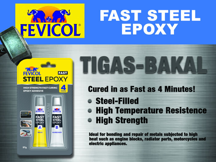(3 PACKS OF 20GRAMS) FEVICOL FAST STEEL EPOXY 20grams | Lazada PH