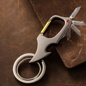 Multi-function Keychain Foldable Bottle Opener Car Key Holder Bag Decoration