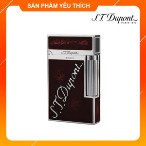 Hộp Quẹt Bật Lửa Dupont D162B Sơn Mài Nền Đen Chấm Đỏ Cạnh Bạc Khắc Chữ Cao Cấp