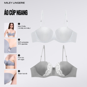 Combo 2 Áo Ngực Cúp Ngang Miley Lingerie Premium Thoáng Khí Không Gây Dị Ứng Free Size