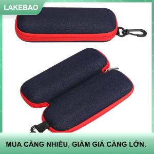 【LAKEBAO】 Thời trang denim vải kính hộp dây kéo Kính mát bảo vệ container Kính mắt trường hợp kính đọc sách tổ chức mang theo túi