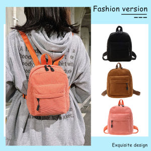 Ba Lô Nhỏ Thời Trang Túi Nữ Ba Lô Vải Nhung Màu Trơn Cổ Điển Ba Lô Mùa Thu Đông