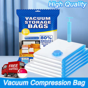 Vacuum Storage Bag Travel Reusable Vacum Seal Bag Luggage Space Saving Storage Bag Compression Bag Durable & Convenient Waterproof Clothes Quilt Storage Bag Travel Accessories Storage Bag Sealed with Vacuum Sealed Compartments 真空收纳袋