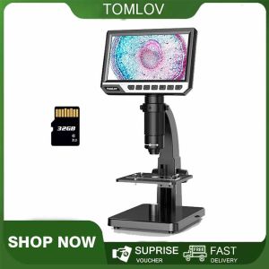 TOMLOV DM11 7 Inch 2000X Digital Microscope 500X 1000X USB Industrial Continuous Amplification Magnifier for Soldering Electronic