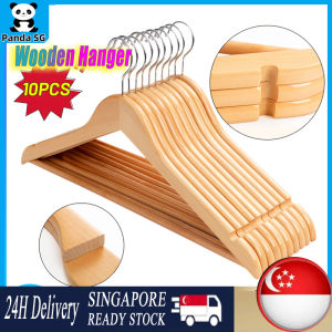 SG READY STOCK 10PCS Solid Wood Hangers Boutique Solid Hanger Suit Shirt Trousers Sweaters Dress Premium Wooden Clothes Wood Hangers Clothes Hanger Wardrobe Drying Wood Hanger High Quality Style Wooden For Clothes Clothing