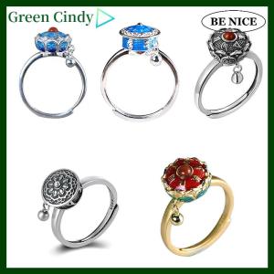 [Green Cindy] 1Pc Retro Traditional Anxiety Ring Adjustable Fidget Ring For Women Girls