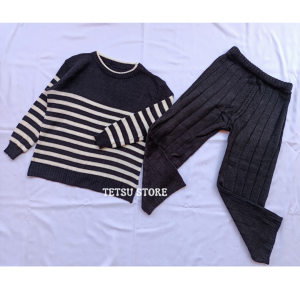 Setelan Rajut Anak Perempuan Usia 2-12tahun - Setelan Sweater Blouse Blaster Rajut Dan Celana Kulot Rajut Anak - One Set Anak Cewe