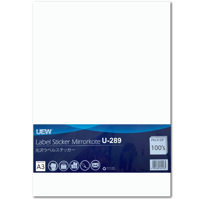 UEW Label Sticker A3 Mirrorkote U-289 100's | Lazada