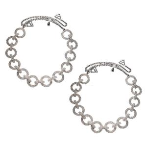 1 Pair Fashionable Rhinestones Shoulder Straps Chain with Metal Rings Accent Lingerie Strap for Special Occasion