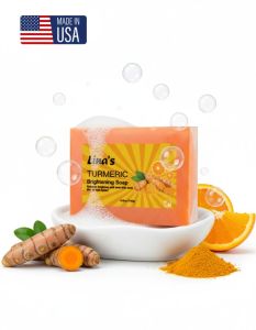 LINA’S Turmeric & Vitamin C Soap – Brightening & Soothing Skincare Bar for Face & Body