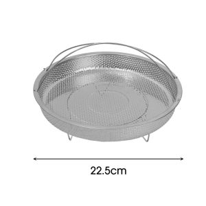 Stainless Steel Steamer Rack Drain Basket with Removable Handle Food Soup Pot Steamer Tray Rack Kitchen Supplies