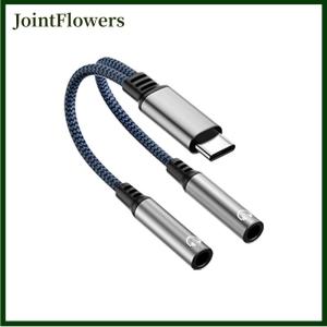 JointFlowers 1 mảnh cho phone15 16 USB C chuyển đổi 2in1 loại C để kép 3.5mm âm thanh Adapter DAC giọng nói Microphone Tai nghe kết nối cáp