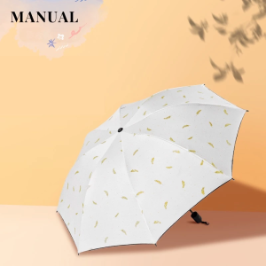 UV Feather Sunscreen Umbrella [Auto]olded Sun/Rain Cute Golden feathers Umbrella