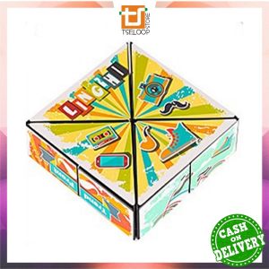 OFM-M343 Mainan Edukasi Anak Rubik Geometri 3D Magnetic Motif Hand Flip Puzzle Toys / Magic Rubik