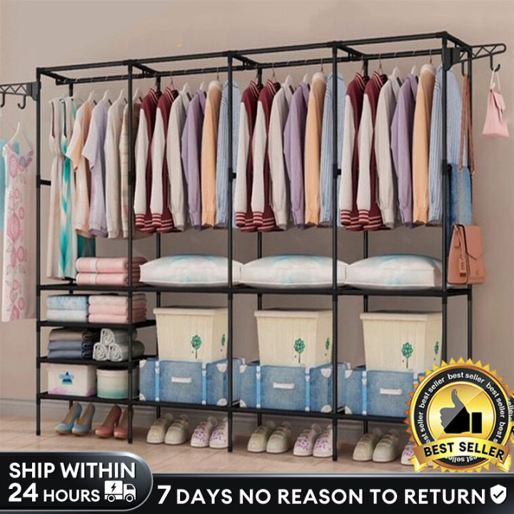 SHEEPER Clothes Rack Multi-function Clothes Hanger Bedroom Sampayan Clothes  Organizer Mobile Drying Rack Lazada PH