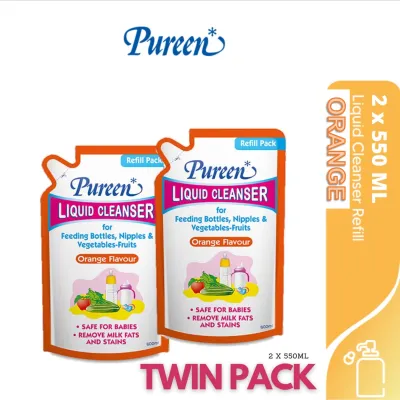 Pureen Liquid Cleanser Twin Pack Pouch (Orange) Special Promotion 2x550ml