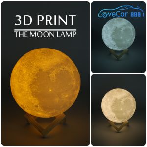 Decorative 3D Moon Night Light with USB Charging Touch Sensor and Color Shift for Living Room or Bedroom