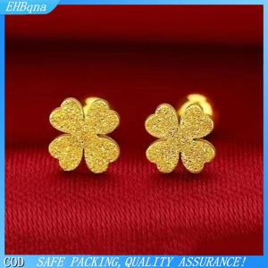 COD 2pcs thời trang thép không gỉ Frosted bốn lá cỏ ba lá Stud Bông tai cho phụ nữ không gây dị ứng vít sụn Helix Bông tai Quà Tặng