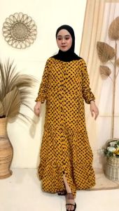 Gamis Batik Wanita Kancing