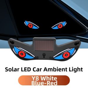 SJJL Cốc hút chân không Đèn cảnh báo LED ô tô Devil Eyes Đèn rung đang bật Năng lượng  trời không dây Đèn LED ô tô  Trang trí xe hơi Đèn cảnh báo ô tô